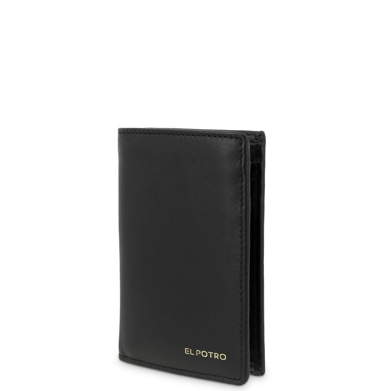 El Potro Cartera Billetera Tarjetero Grande De Hombre En Piel Vacuno Color Negro - ELPOTRO
