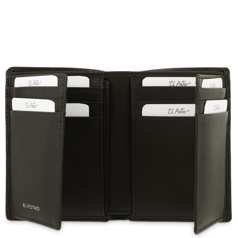 El Potro Cartera Billetera Tarjetero Grande De Hombre En Piel Vacuno Color Marrón- ELPOTRO