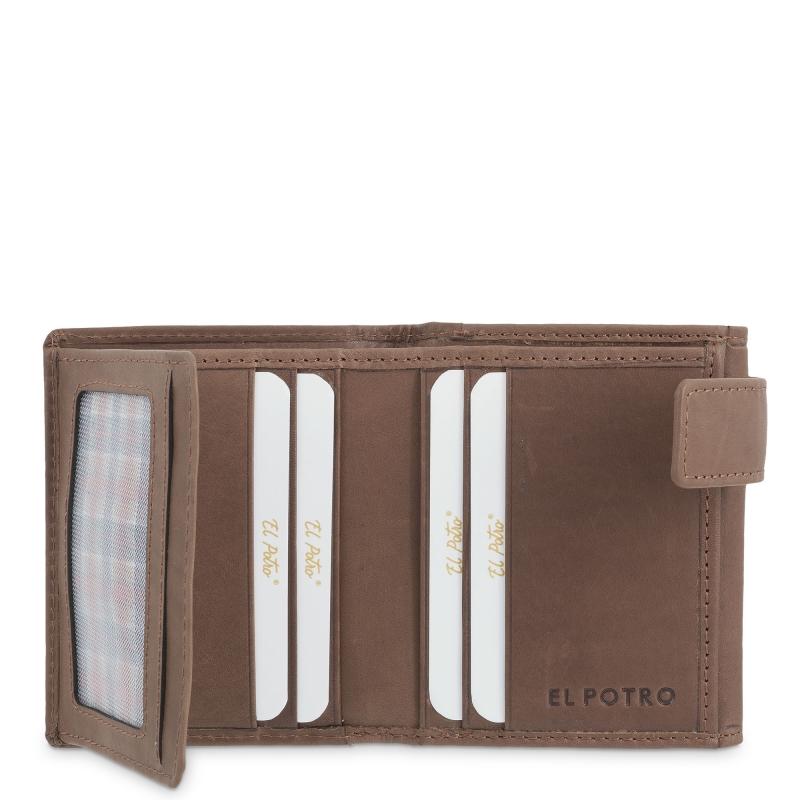 El Potro Cartera Con Monedero Exterior De Hombre En Piel Vacuno Cuero Legitimo-E L P O T R O