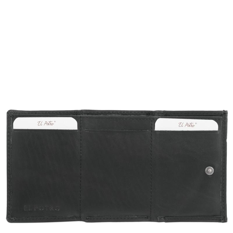 El Potro Cartera Con Monedero Interior De Hombre En Piel Vacuno Negro Legitimo-E L P O T R O