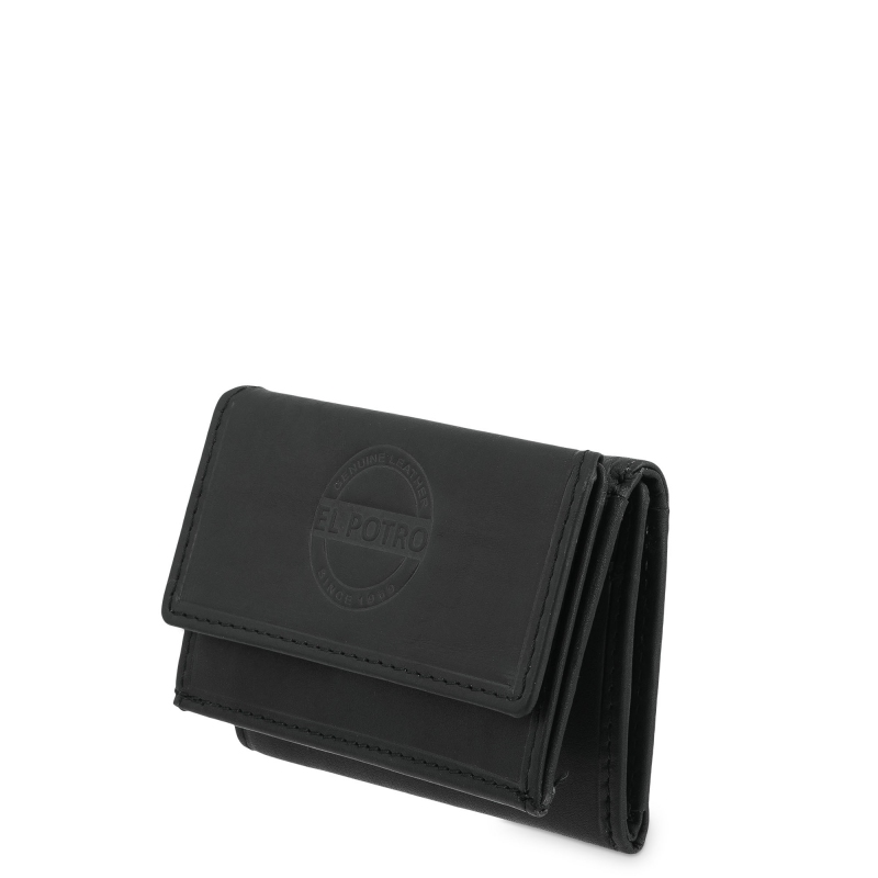 El Potro Cartera Con Monedero Interior De Hombre En Piel Vacuno Negro Legitimo-E L P O T R O