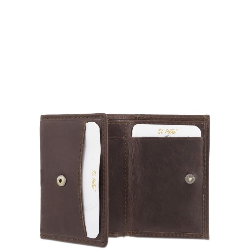 El Potro Cartera Con Monedero Interior De Hombre En Piel Vacuno Marrón Legitimo-E L P O T R O