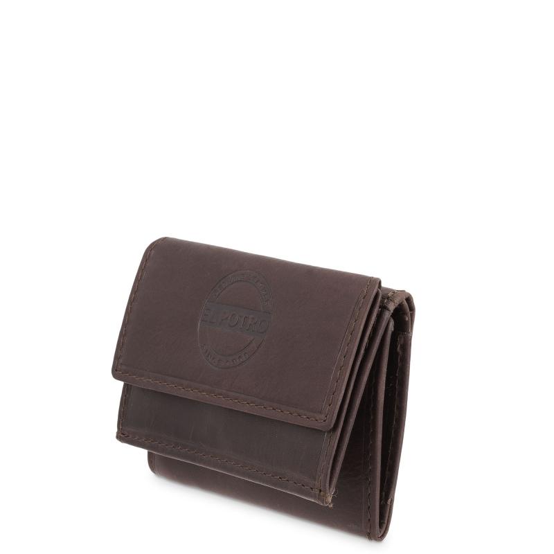 El Potro Cartera Con Monedero Interior De Hombre En Piel Vacuno Marrón Legitimo-E L P O T R O