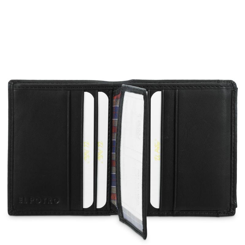 El Potro Cartera De Hombre Con Monedero Exterior En Piel Vacuno Color Negro - Durango