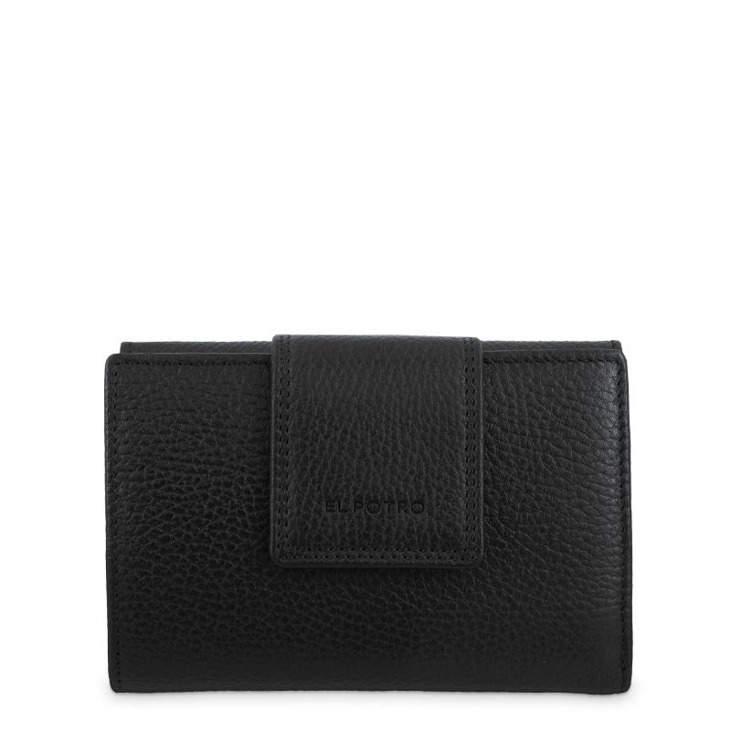 El potro Cartera de mujer mediana en piel vacuno color negro - I R I S