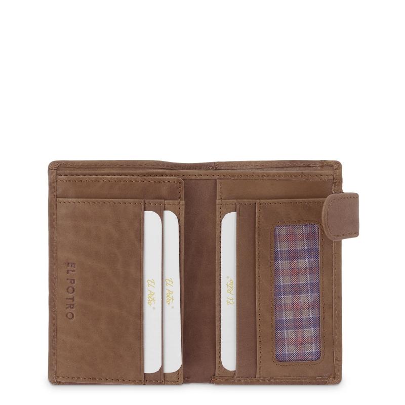 El Potro Cartera Grande Con Monedero Exterior Hombre En Piel Vacuno Color Cuero-Durango