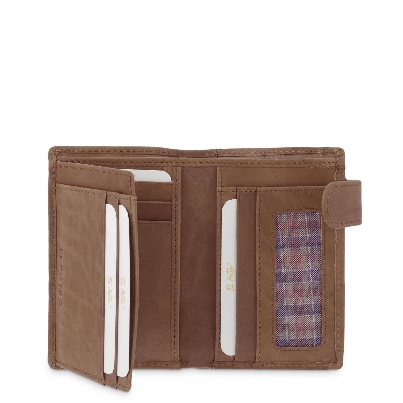 El Potro Cartera Grande Con Monedero Exterior Hombre En Piel Vacuno Color Cuero-Durango