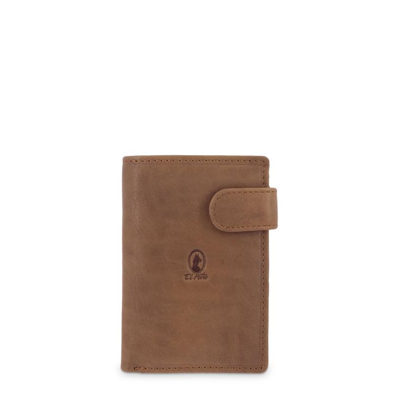 El potro Cartera grande con monedero exterior hombre en piel vacuno color cuero-Durango