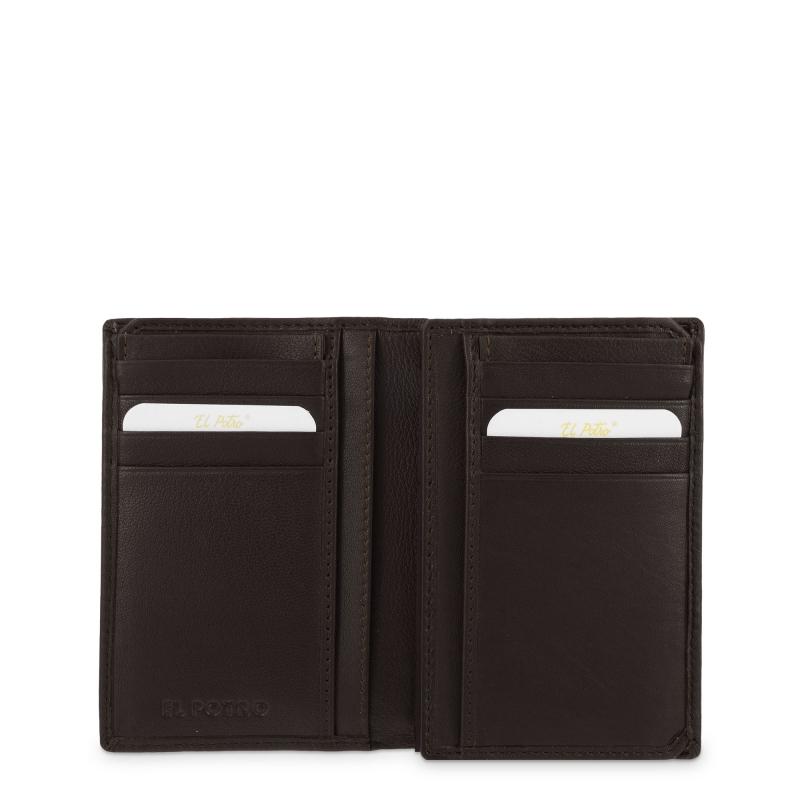 El Potro Cartera Grande Con Tarjeteros Exterior Hombre En Piel Vacuno Color Marrón -Roma