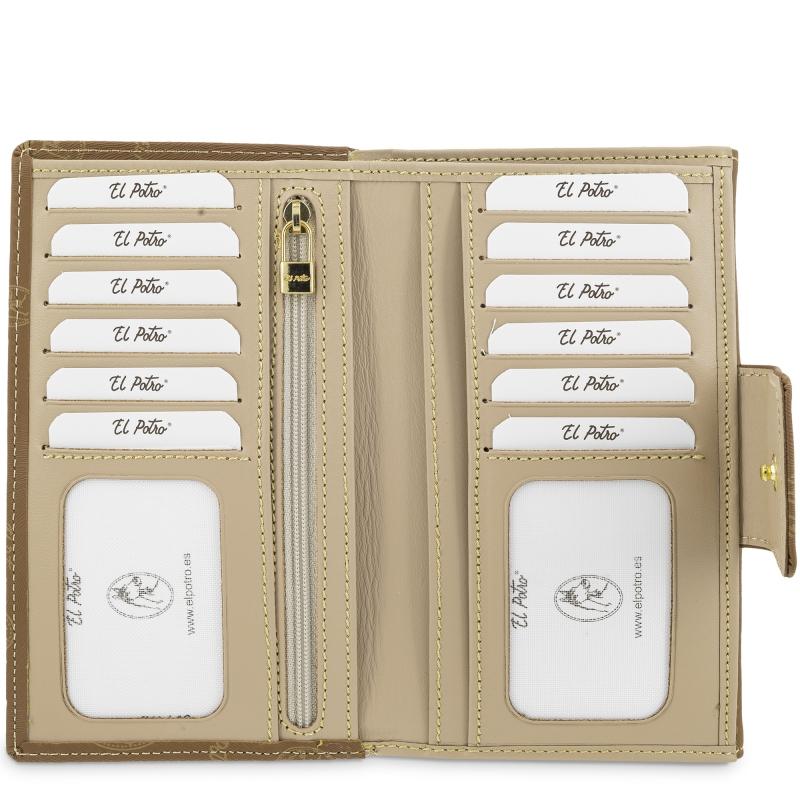 El Potro Cartera Grande Mujer En Lona Y Piel Vacuno Color Cuero - Vintage