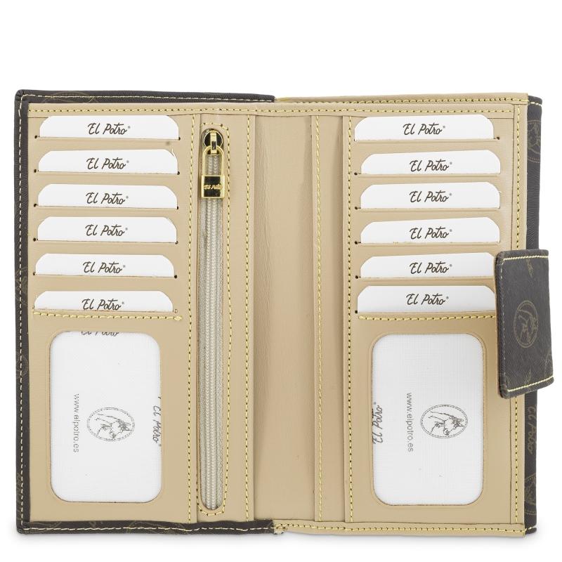 El Potro Cartera Grande Mujer En Lona Y Piel Vacuno Color Marrón - Vintage