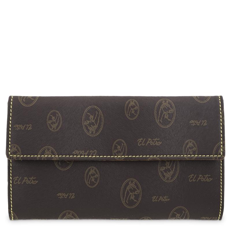 El Potro Cartera Grande Mujer En Lona Y Piel Vacuno Color Marrón - Vintage