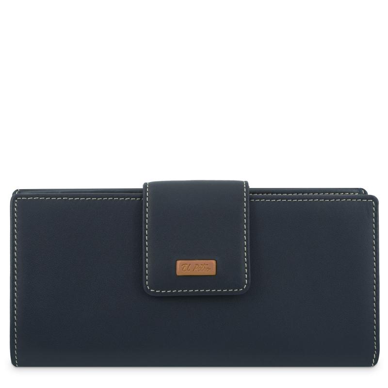 El potro Cartera grande mujer en piel vacuno color azul-El Potro