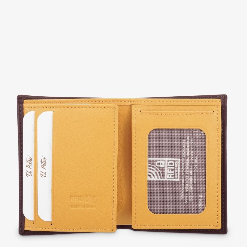 El Potro Cartera Hombre En Piel Vacuno Color Marrón/mostaza-Tribeca