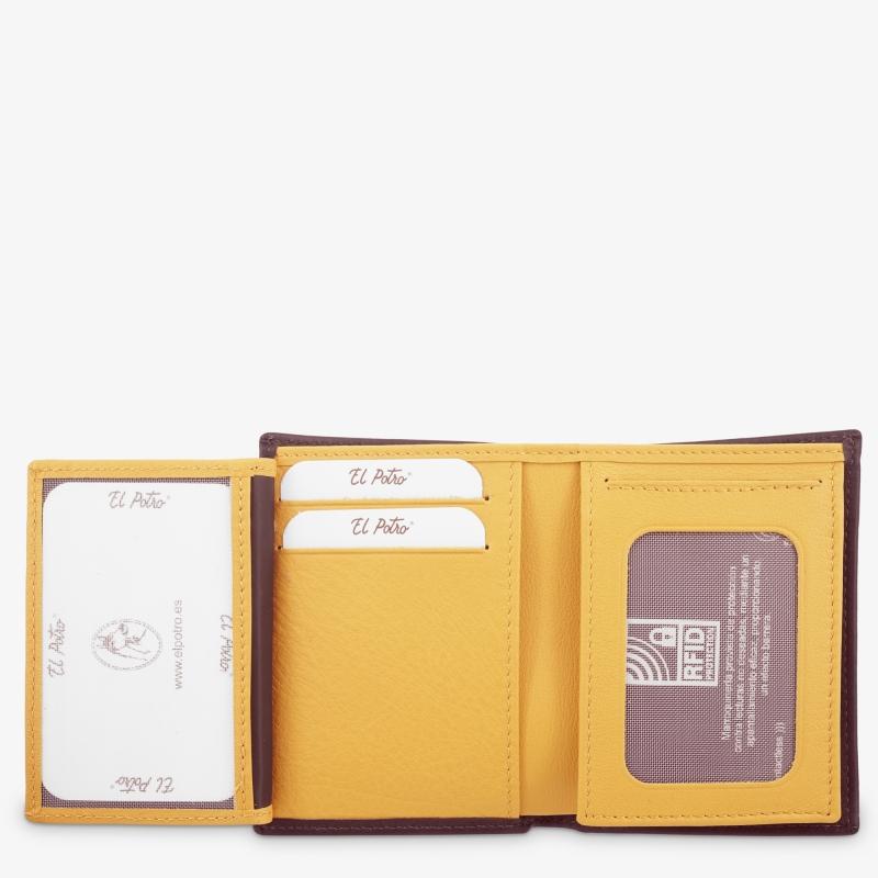 El Potro Cartera Hombre En Piel Vacuno Color Marrón/mostaza-Tribeca
