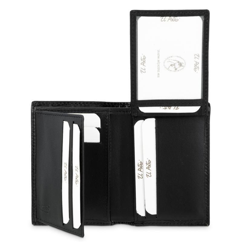 El Potro Cartera Hombre En Piel Vacuno Color Negro-Coco