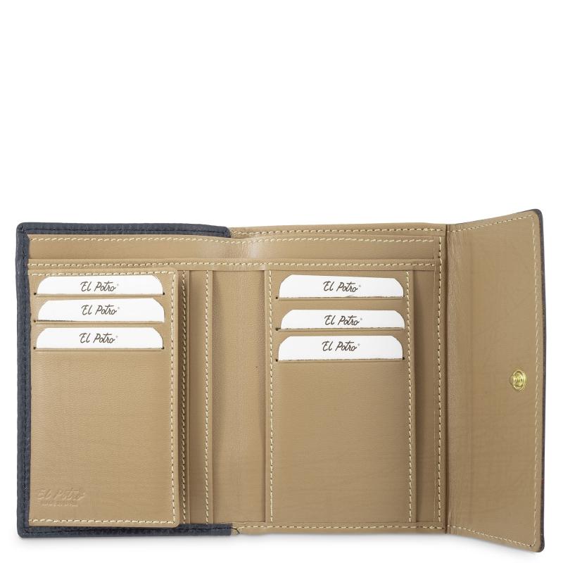 El Potro Cartera Mediana Mujer En Piel Vacuno Color Azul-El Potro