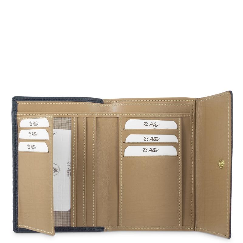 El Potro Cartera Mediana Mujer En Piel Vacuno Color Azul-El Potro