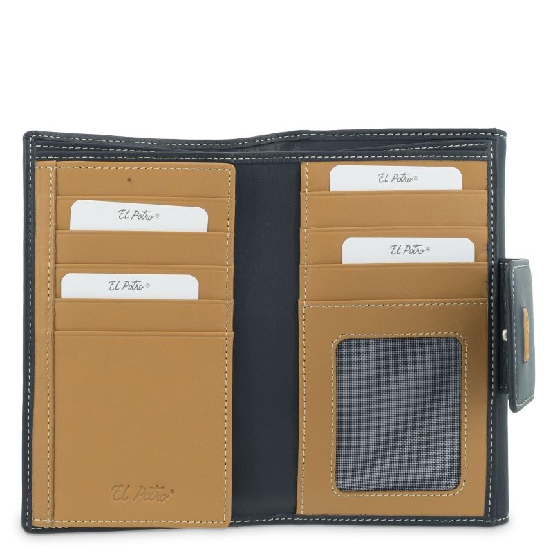 El Potro Cartera Mediana Mujer En Piel Vacuno Color Azul-El Potro