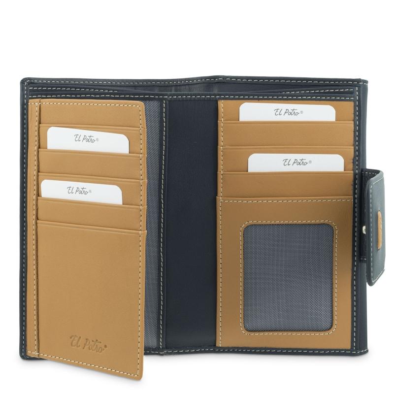 El Potro Cartera Mediana Mujer En Piel Vacuno Color Azul-El Potro