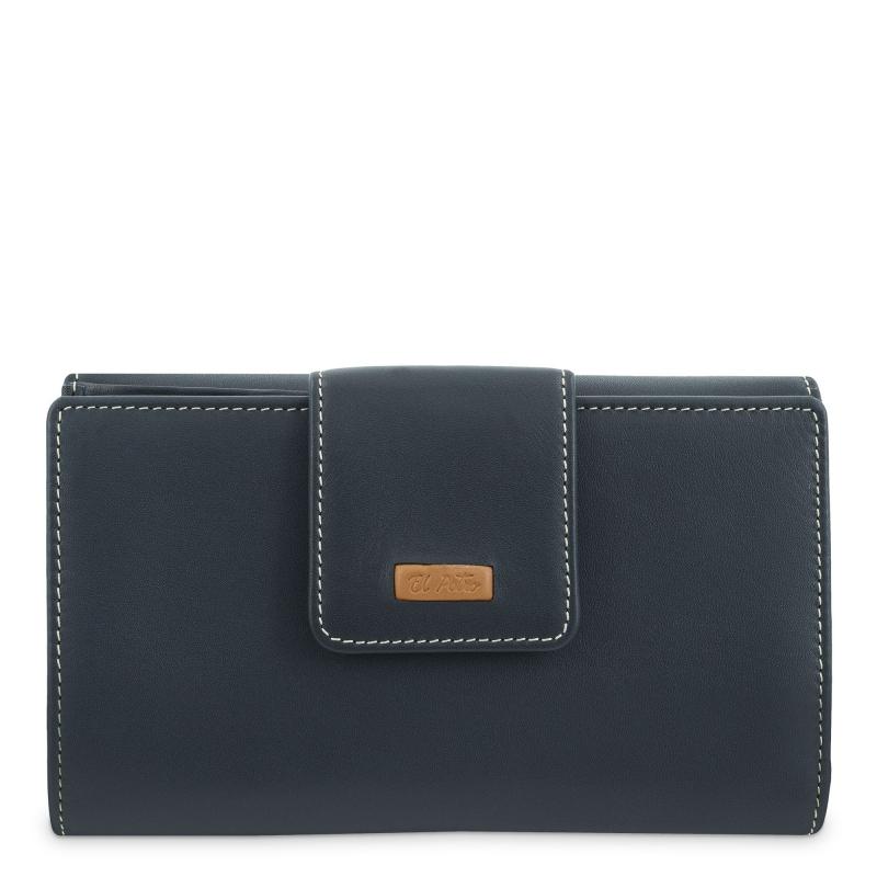 El potro Cartera mediana mujer en piel vacuno color azul-El Potro