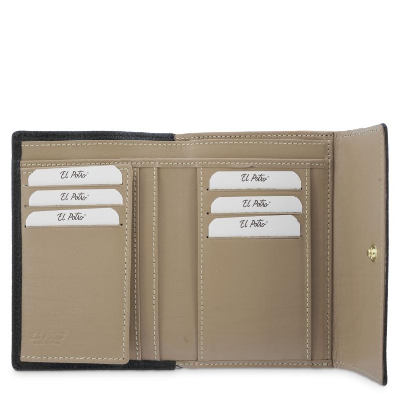 El Potro Cartera Mediana Mujer En Piel Vacuno Color Negro-El Potro