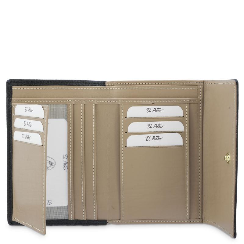 El Potro Cartera Mediana Mujer En Piel Vacuno Color Negro-El Potro