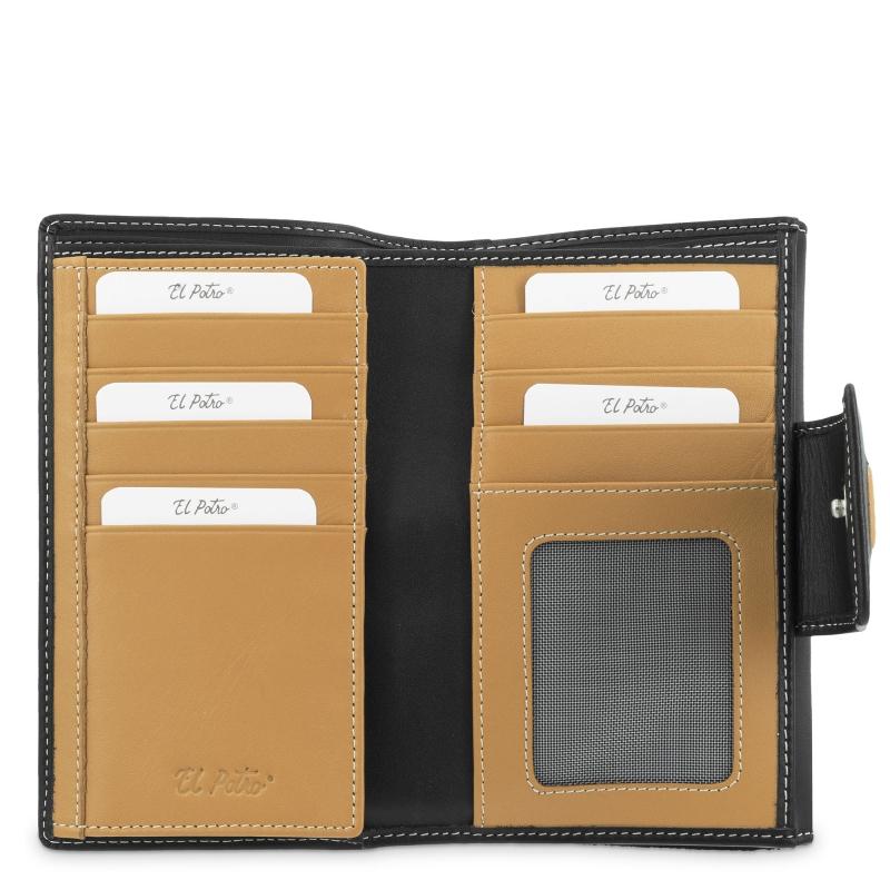 El Potro Cartera Mediana Mujer En Piel Vacuno Color Negro-El Potro