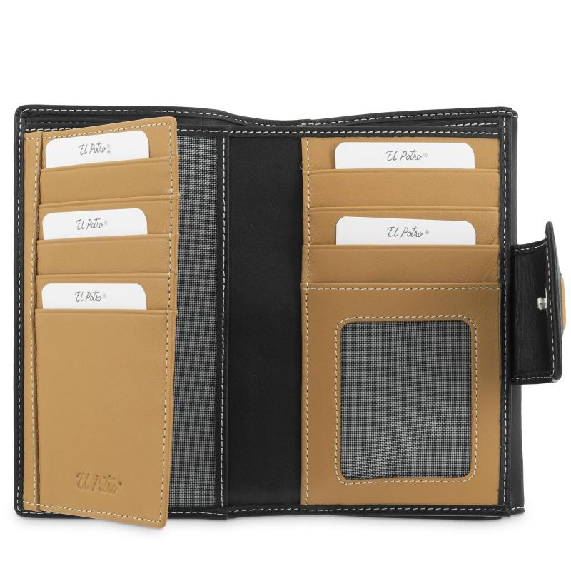 El Potro Cartera Mediana Mujer En Piel Vacuno Color Negro-El Potro