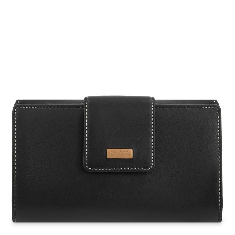 El potro Cartera mediana mujer en piel vacuno color negro-El Potro