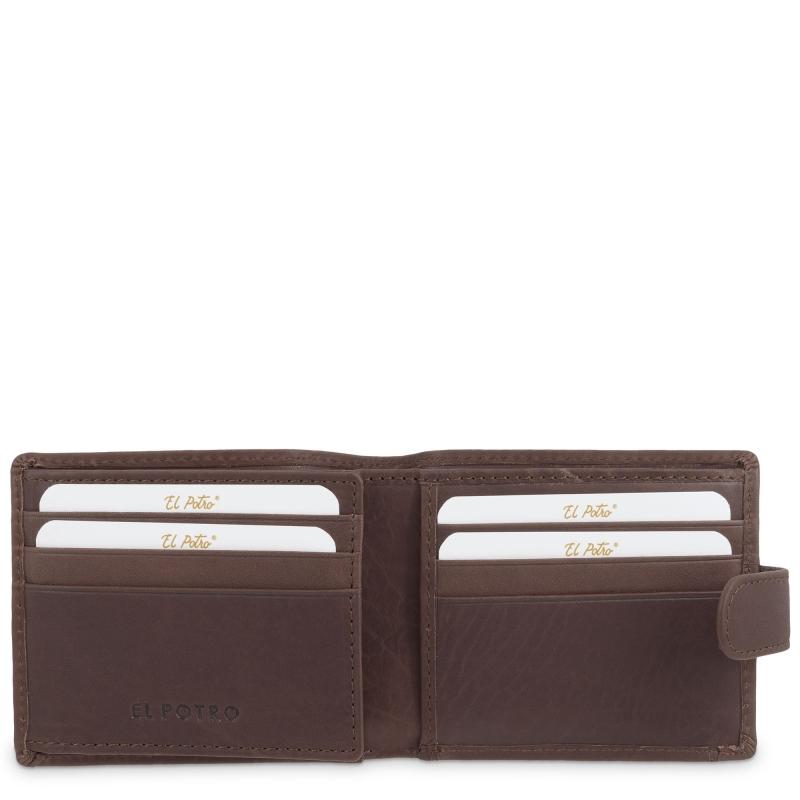 El Potro Cartera Monedero Exterior De Hombre En Piel Vacuno Marrón Legitimo-E L P O T R O