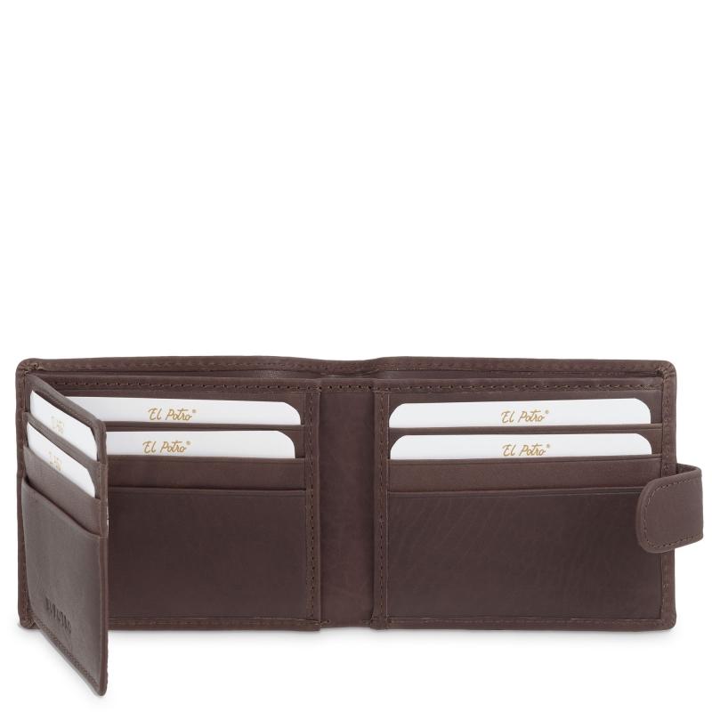 El Potro Cartera Monedero Exterior De Hombre En Piel Vacuno Marrón Legitimo-E L P O T R O