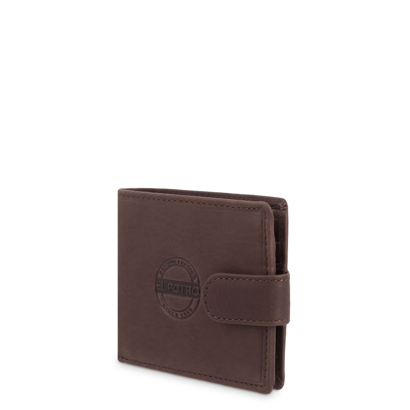El Potro Cartera Monedero Exterior De Hombre En Piel Vacuno Marrón Legitimo-E L P O T R O