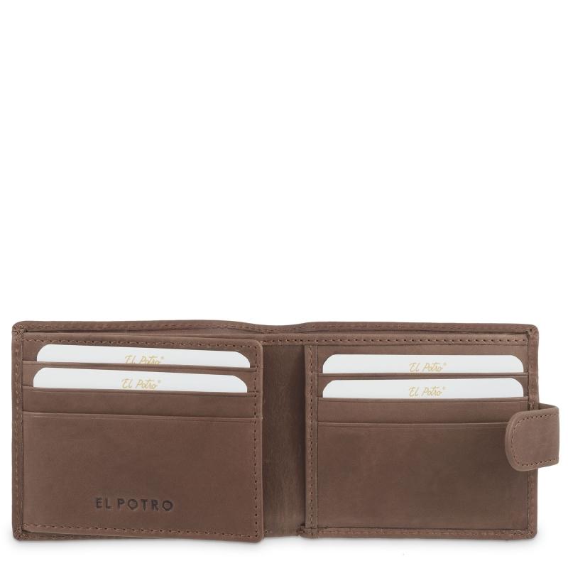El Potro Cartera Monedero Exterior De Hombre En Piel Vacuno Cuero Legitimo-E L P O T R O