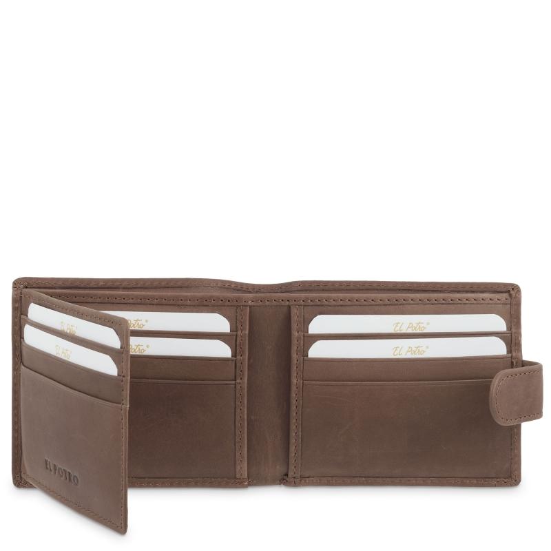 El Potro Cartera Monedero Exterior De Hombre En Piel Vacuno Cuero Legitimo-E L P O T R O