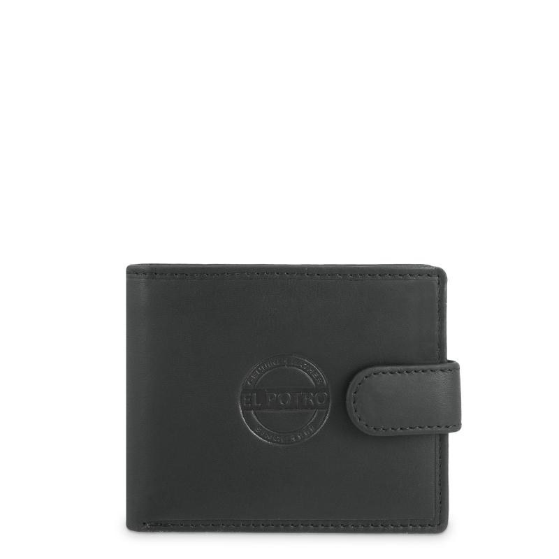 El potro Cartera monedero exterior de hombre en piel vacuno negro Legitimo-E L P O T R O