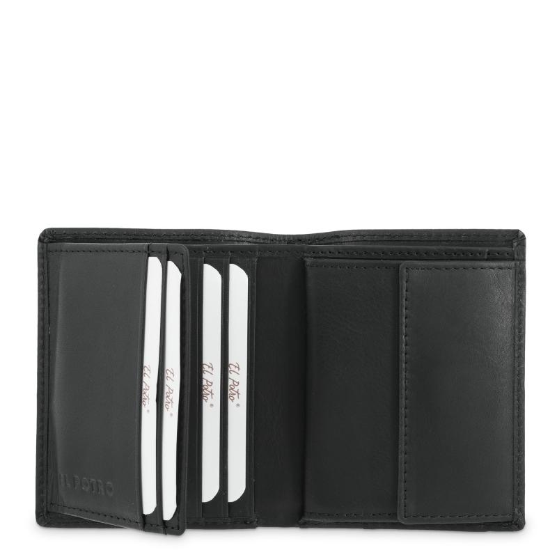 El Potro Cartera Monedero Interior De Hombre En Piel Vacuno Negro Legitimo-E L P O T R O