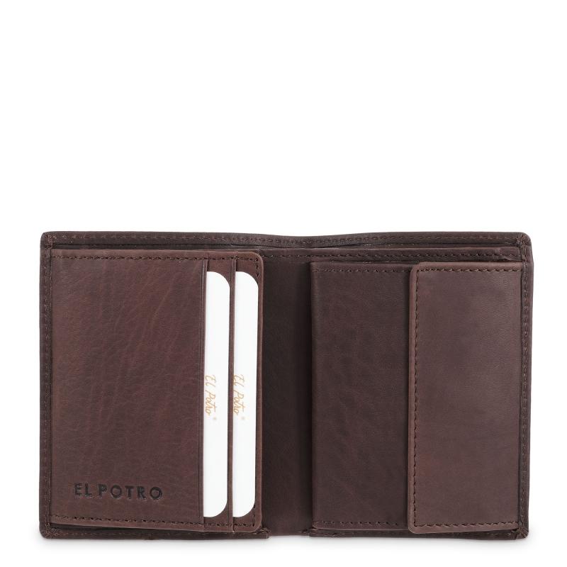 El Potro Cartera Monedero Interior De Hombre En Piel Vacuno Marrón Legitimo-E L P O T R O