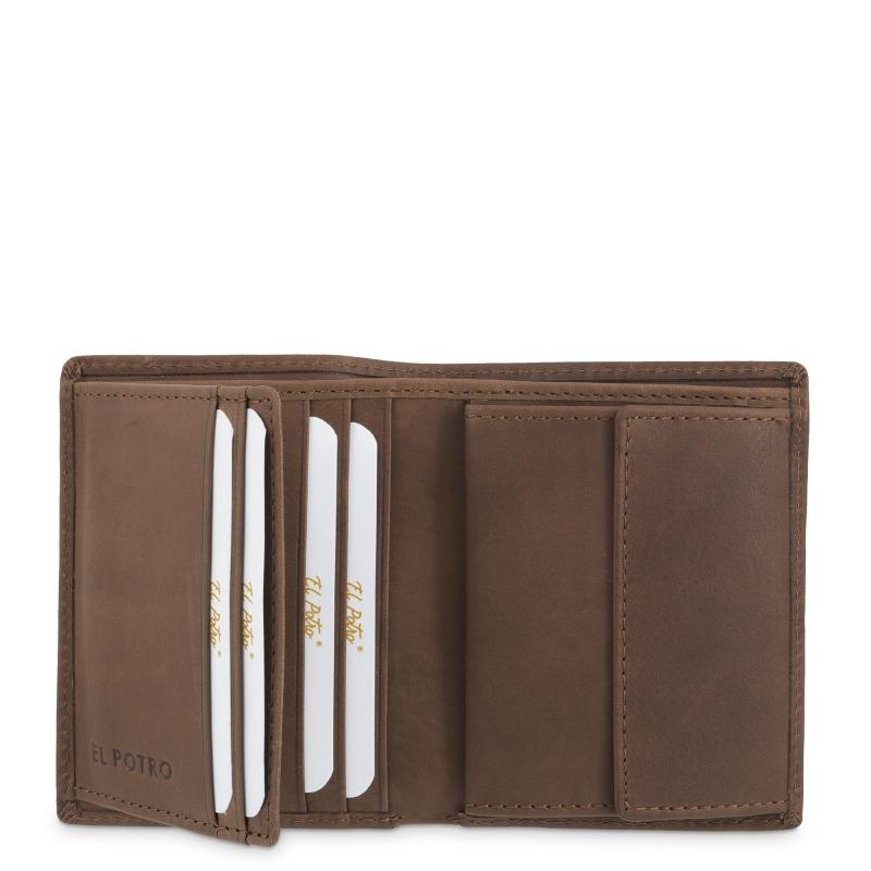 El Potro Cartera Monedero Interior De Hombre En Piel Vacuno Cuero Legitimo-E L P O T R O