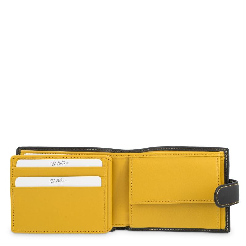 El Potro Cartera Monedero Interior De Hombre En Piel Vacuno Negro -E L P O T R O