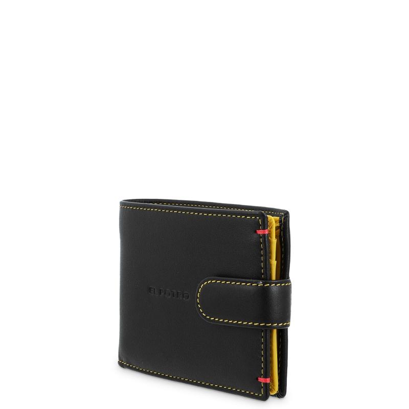 El Potro Cartera Monedero Interior De Hombre En Piel Vacuno Negro -E L P O T R O