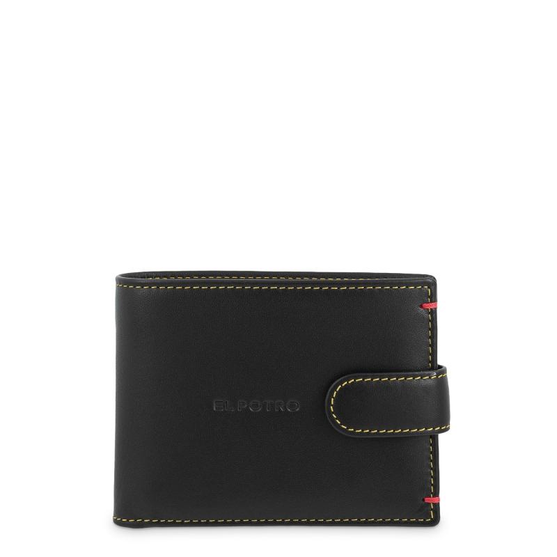 El potro Cartera monedero interior de hombre en piel vacuno negro -E L P O T R O