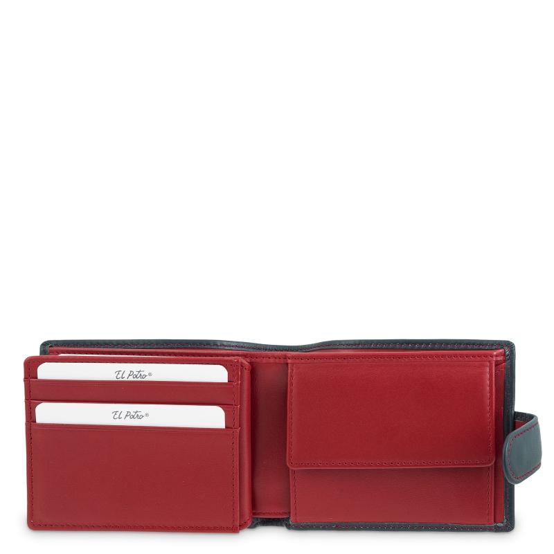 El Potro Cartera Monedero Interior De Hombre En Piel Vacuno Azul-E L P O T R O