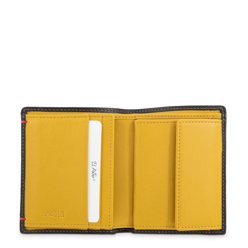 El Potro Cartera Monedero Interior De Hombre En Piel Vacuno Negro -E L P O T R O