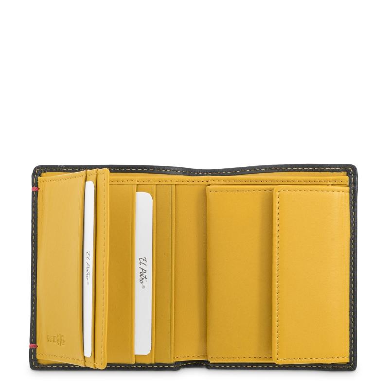 El Potro Cartera Monedero Interior De Hombre En Piel Vacuno Negro -E L P O T R O
