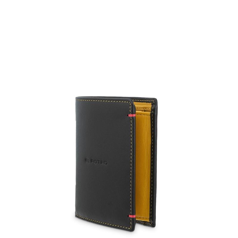 El Potro Cartera Monedero Interior De Hombre En Piel Vacuno Negro -E L P O T R O
