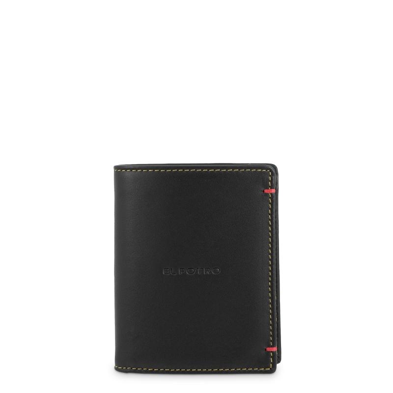 El potro Cartera monedero interior de hombre en piel vacuno negro -E L P O T R O