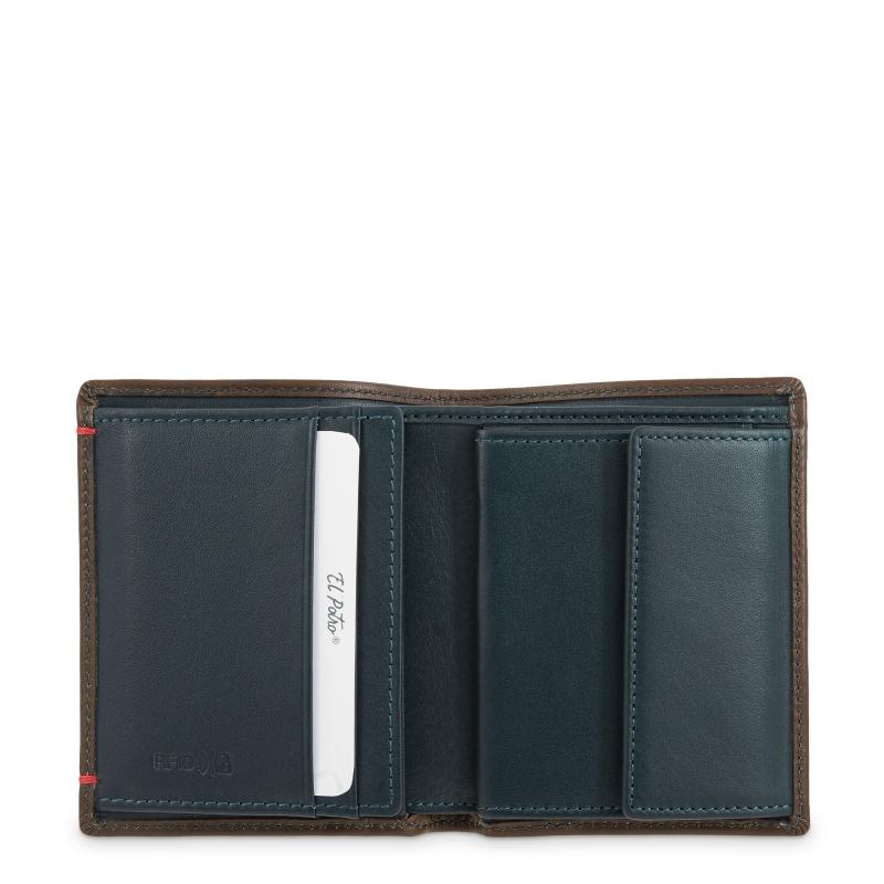 El Potro Cartera Monedero Interior De Hombre En Piel Vacuno Cuero-E L P O T R O