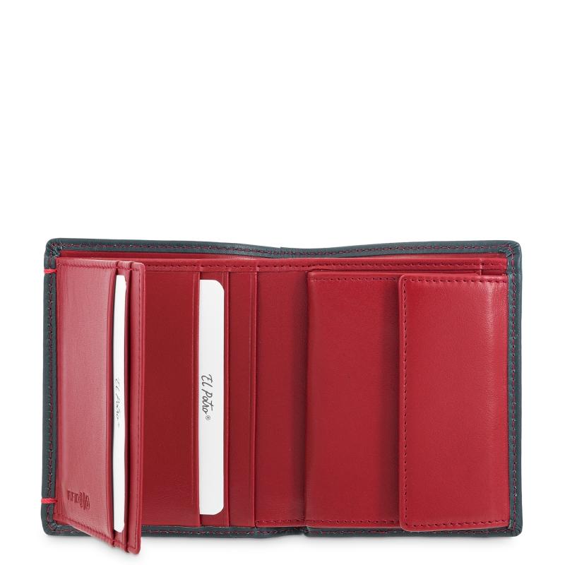 El Potro Cartera Monedero Interior De Hombre En Piel Vacuno Azul-E L P O T R O