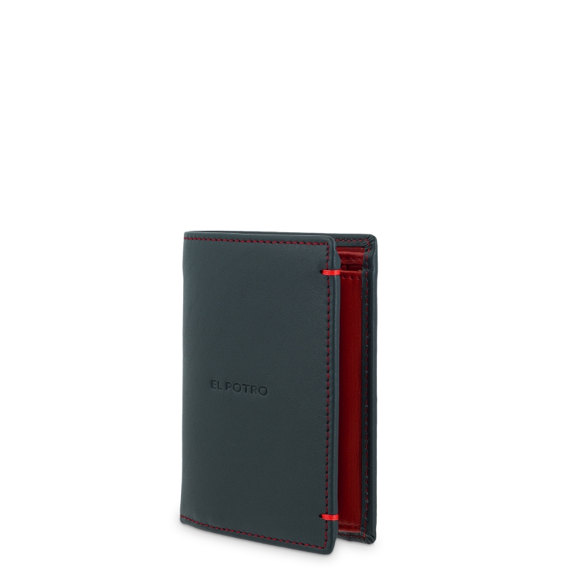 El Potro Cartera Monedero Interior De Hombre En Piel Vacuno Azul-E L P O T R O